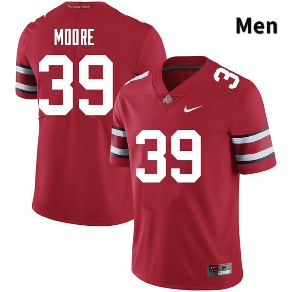 Ohio State Buckeyes Andrew Moore Men's #39 Red Authentic Stitched College Football Jersey
